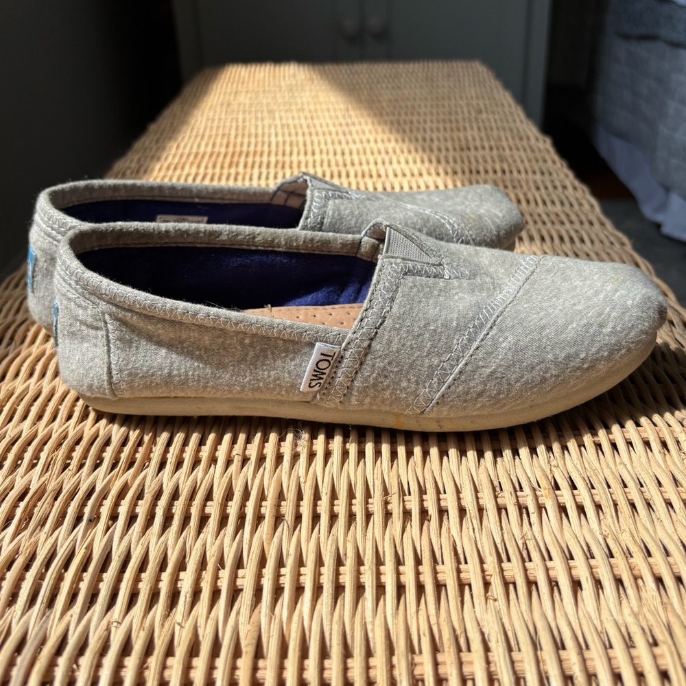 TOMS Grey Slip-On Shoes